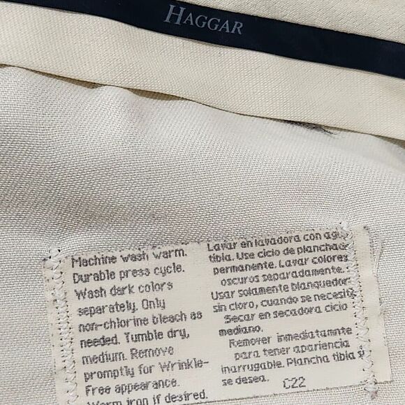 Haggar Worsted Wool Dress Pants For Men Size 42x32 Gray Pleated - Picture 9 of 10